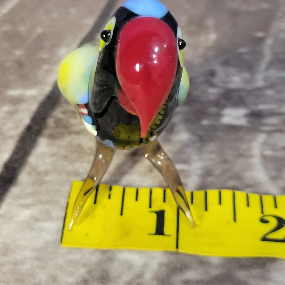 Fine Quality Russian Hand Blown‎ Lampwork Glass Parrott Figurine
